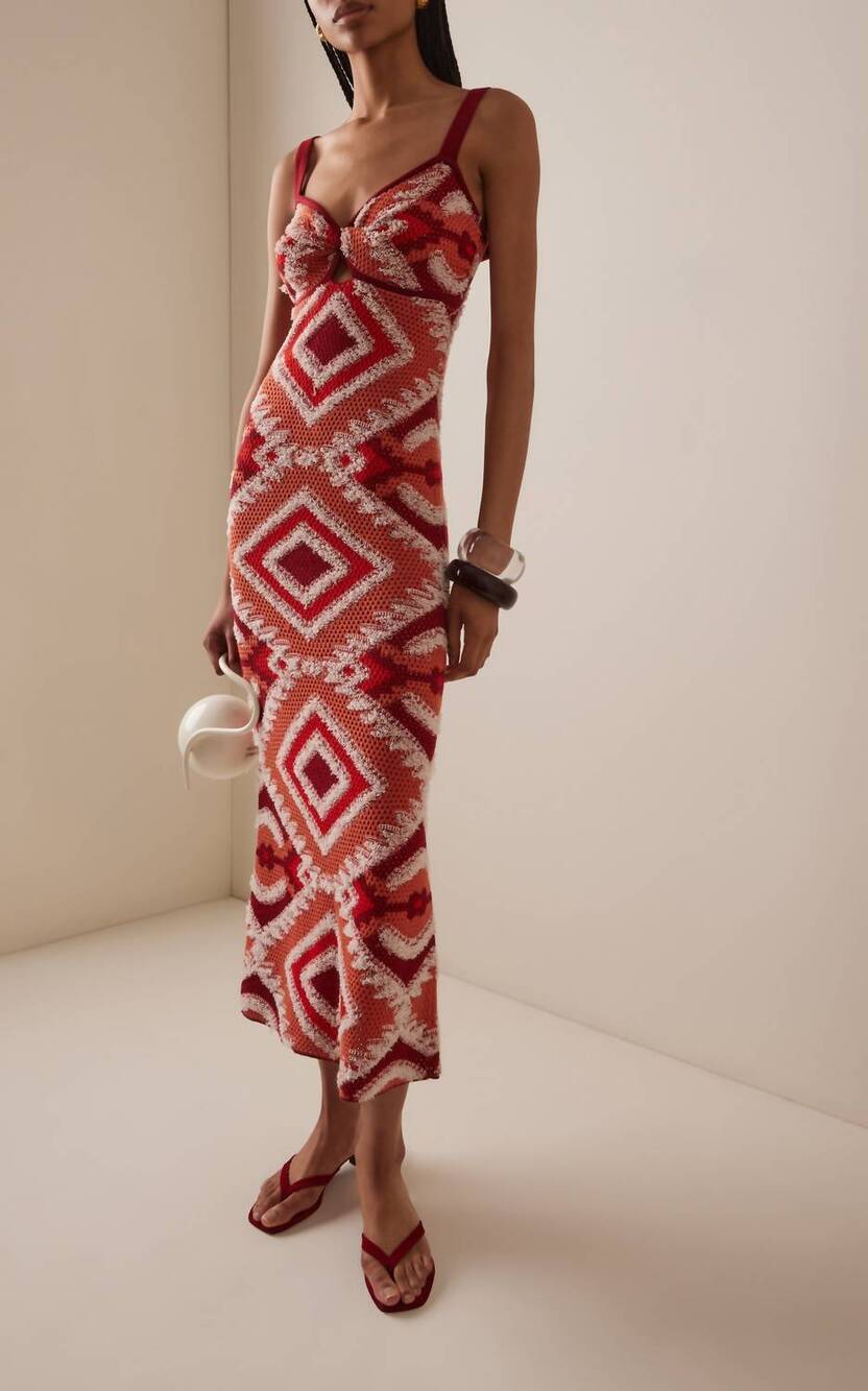 NEW JOHANNA ORTIZ vintage affair midi dress in salmon
